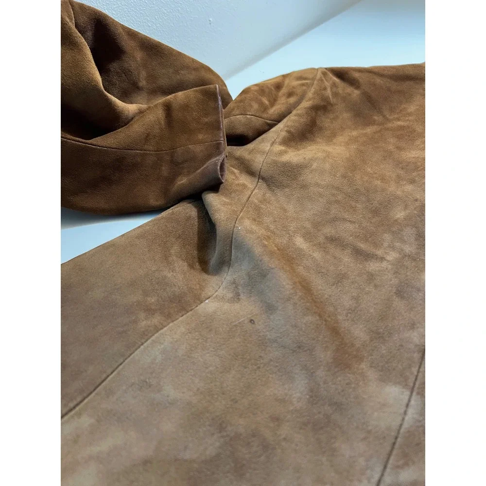 Ralph Lauren Suede Leather Blazer Jacket Women's 10 Brown Label Black Vintage - Picture 13 of 13